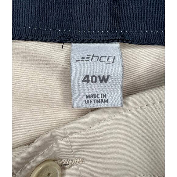 Men's Flat Front Shorts BCG Brand Size 40 Activewear Casual Dress Light Tan - Picture 5 of 7